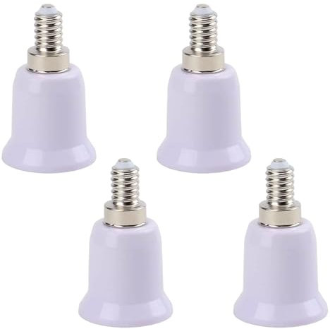 Convertisseur de Douille E14 vers E27,4 Pièces E14 vers E27 Adaptateur de Douille,Convertisseur Douille vers E27,Adaptateur douille de base de lampe