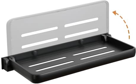 SKIKEN Étagère murale pliante pour véhicule récréatif et salle de bains | Étagère flottante pliable à 90° en aluminium | Petite étagère flottante compacte pour buanderie, cuisine, camping-car