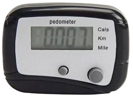Pedometro da passeggio in ABS resistente, contapassi, contacalorie, display LCD digitale portatile con chilometri e chilometri, contapassi per esercizi di routine, fitness, camminata e jogging