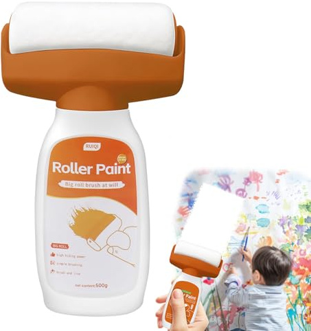 vnfsmy 2 in 1 Wandreparatur RollbüRste 500g Weiß Wandreparatur-Rollenfarbe | Wand Reparatur Creme, Wandreparatur Rollbürste mit wandreparaturpaste für Küche, Schlafzimmer,Wohnzimmer