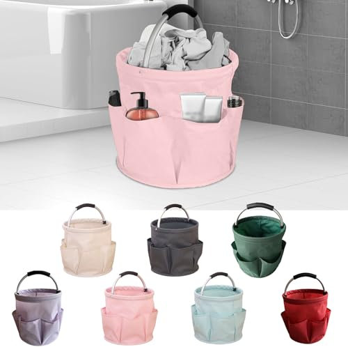 WKAYsIV Foldable Water-proof Cleaning Caddy with Handle - 18L Heavy Duty Organiser Bag for Bathroom, Kitchen, Home & Offices Supplies | MultiPurpose Storage Container (Purple)