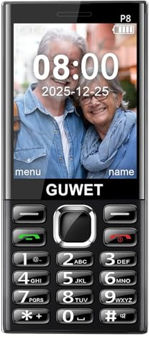 Guwet Seniorenhandy ohne Vertrag, Rentner Handy mit SOS-Notruftaste, Großes Tastenhandy für Seniorentelefon mit GSM Dual SIM, 2,9 Farbdisplay, 1600 mAh Akku und USB-C Handy für Senioren 2G