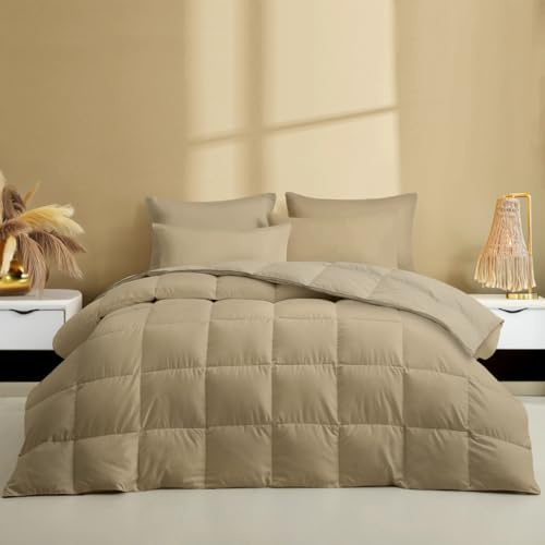 Zelesta Wonderbed Baumwolle All-Season Bettdecke – Bettdecke & Bezug in einem, Waschbar & Trocknergeeignet, Antiallergisch, Temperaturregulierend, 300 g/m², Ohne Bettbezug (Taupe Blush, 140x200 cm)