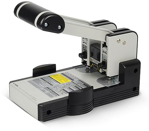 Carl, Robuster Papierstanzer mit 2 Löchern, 100 Blatt, Blau, Grau