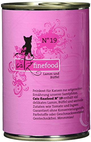 catz finefood N° 19 Lamm & Pferd Feinkost Katzenfutter nass, verfeinert mit Zucchini & Tomate, 6 x 400g Dosen