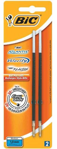 BIC 12 Stück je 2 Nachfüller pte Moy. 1 mm blau für Kugelschreiber Atlantis Soft