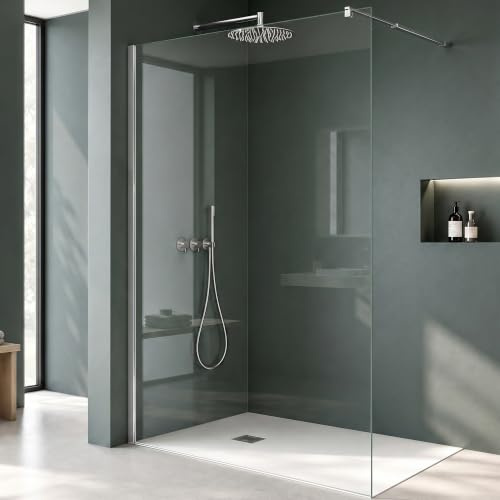 Mai & Mai Duschwand für Dusche Duschabtrennung 80x200cm Walk-In Dusche | Duschtrennwand 8mm ESG-Sicherheitsglas NANO Klarglas BRAM3 Bremen01K
