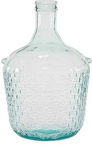 Deco 79 Jarrón de Vidrio de Granja Botellas de 25,4 cm de Ancho, 43 cm de alto-18221, Azul, 10 x 10 x 17