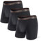 Separatec Boxer Homme Caleçon Boxer en Fibre de Bambou avec Poches Séparées sous-vêtements Caleçon Classique à La Mode, Lot de 3
