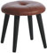 dasmöbelwerk Retro Fußhocker Kunstleder Holz Hocker schwarz Ø 36 cm Deko 10.002.02