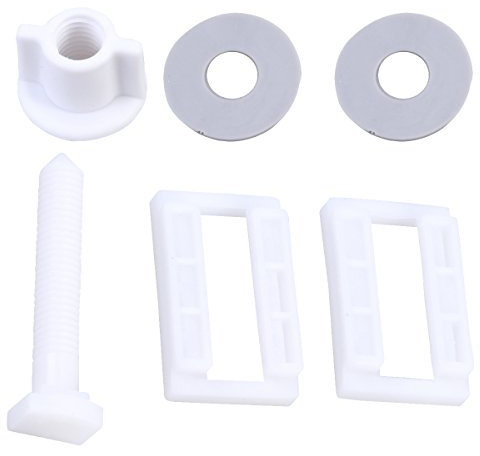 Ounona Lot de 6 vis à charnière en plastique pour abattant de WC avec rondelles et écrous 39 x 24 mm