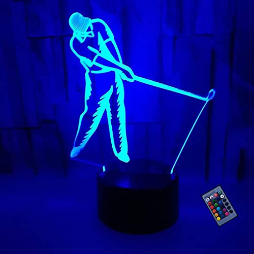 YTDZLTD Optische Täuschung 3D Golf Nacht Licht 16 Farben Andern Sich Fernbedienung USB-Strom Touch Schalter Dekor Lampe LED Lampe Tisch Kinder Brithday weihnachten Geschenk