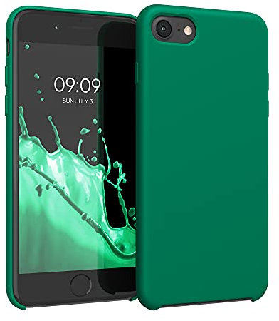 kwmobile Case Compatible with Apple iPhone SE (2022) / iPhone SE (2020) / iPhone 8 / iPhone 7 Case - TPU Silicone Phone Cover with Soft Finish - Emerald Green