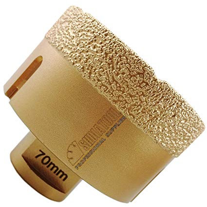 SHDIATOOL Forets Diamant 70mm Brasé Sous Vide et Trépans avec Filetage M14 pour Perçage à sec en Porcelaine Carrelage Granit Marbre
