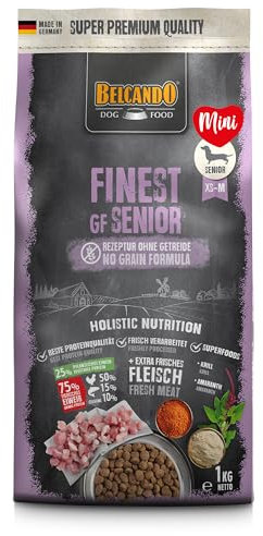 Belcando Finest GF Senior [1 kg] getreidefreies Hundefutter | Trockenfutter für empfindliche ältere Hunde | Alleinfuttermittel für Hunde ab 1 Jahr