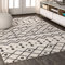 JONATHAN Y MOH208A-8 Aksil Marroquí Beni Souk Alfombra Granja Interior, Fácil de Limpiar, Habitación, Cocina, Salón, Anti Derrame, 240 cm x 300 cm, Crema/Negro
