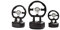Henecka Motorsport-Pokal, Resinfigur Motorsport Lenkrad, schwarz Silber, mit Wunschgravur und auswählbarem Sport-Emblem, Größe 12 cm