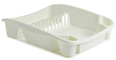 Galleries Plastic Kitchen Sink Dish Drainer Cutlery Plate Cup Storage Holder Rack Tidy (Cream, Large Dish Drainer)