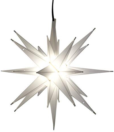 Elf Logic - 12 LED Moravian Star Tree Topper - Bright White Lighted Christmas Tree Star Topper- Use as a Moravian Star Light, Tree Topper, or an Outdoor Christmas Decoration. (White LED, 12 Inch)