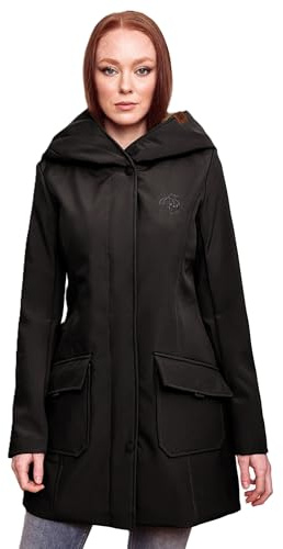 MARIKOO Damen Softshell Jacke Winterjacke wasserabweisend Outdoor lang B856
