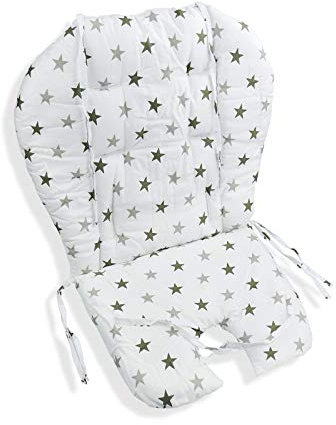Hochstuhl-auflage,baby-hochstuhlkissen/sitzkissen/atmungsaktives Polster,weich Und Bequem,geeignet Für Die Meisten Hochstühle,baby-esszimmerstühle(weißer Hintergrund Mit Sternemuster)
