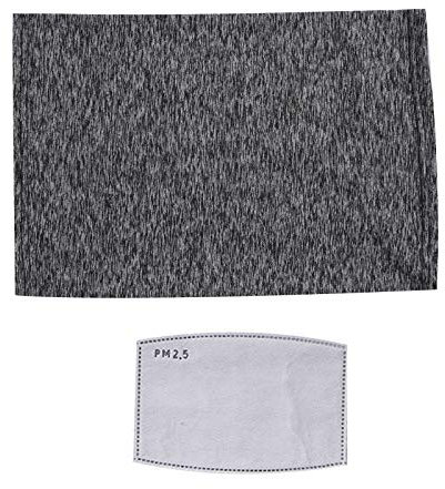 Freebily Unisex Multifunktionstuch Hals Gamasche mit Filtern Schlauchschal ühlender UV Schutz Schal Mund und Nasenschutz Bandanas Outdoor Sportarten Wandern Radfahren Grau mit 1 Filter Onesize