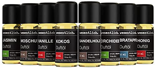 geborgen - ein Set aus 8 ausgewählten Duftölen von wesentlich. - für Duftlampe und Diffuser 8x10ml