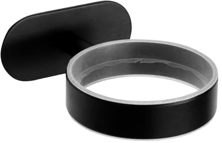 Ambrosya - Soporte para Secador de Pelo sin Taladrar - Soporte de Pared para Pegar (Acero Inoxidable (Negro))