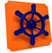 move and stic Platte 40x40 mit Spielfunktion Multifunktionsplatte Spielplatte mit Piratenlenkrad für Spielturm (Platte 40x40cm orange mit Piratenlenkrad blau)