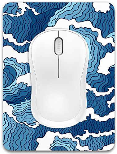 Dapesuom Small Mouse Pad, Mini Mouse Pad 15x20 cm with Non-Slip Rubber Base Waterproof Mouse Mat, Cute MousePad for Women Kids Men Wireless Mouse Laptops Keyboard Tray Home Office Travel, Waves