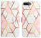 LEMAXELERS iPhone 6S Plus/iPhone 6 Plus Hülle,iPhone 6S Plus Handyhülle Glitzer Marmor für Mädchen Flip Case PU Leder Cover Magnet Schutzhülle Handytasche für iPhone 6S Plus,YB2 Marble Pink White