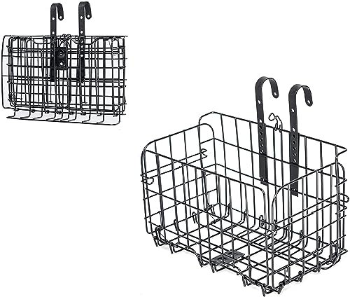ZUKKA Fahrradkorb Vorne, Zusammenklappbar Abnehmbar Hängender Korb Verstärkten Kanten Fahrradkorb Schultasche Fahrradkörbe für MTB Moutainbike Stadtrad Rennrad
