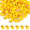 KINBOM 120 Stück Mini Enten Harz, Mini Enten Figuren Miniatur Enten Mini Resin Ducks zum Basteln Zuhause Streichspiel Puppenhaus Schulprojekt Landschaft Aquarium (Gelb)