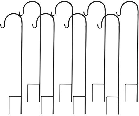 unho Shepherds Hooks Garden Crook: 8PCS 90cm Metal Garden Stake Pole Plants Hanging Basket Stand Hangers for Bird Feeder Lantern Solar Light Christmas Ornaments Flower Ball