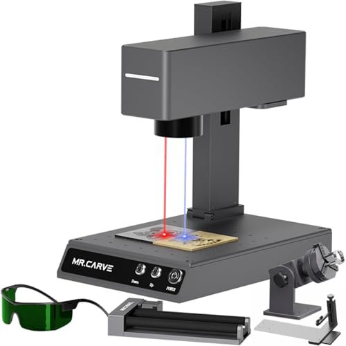 FONLAND M4 PRO Dual-Lasergravierer mit Rotationsachse, 1064 nm + 455 nm Tragbarer 2-in-1-Lasergravierer, Graviermaschine mit Schutzbrille für alle Metalle, Schmuck, Kunststoffe, DIY Erkennungsmarke