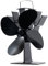 Belns Melns Log Burner Stove Fan 4 Blades, Wood Burning Fireplace Fan Heat Powered, Silent Operation Eco Friendly Circulation for Wood Log Burner and Fireplace, Black