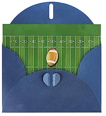 Blaue American Football Feld Ball Sport hochwertige Perlpapier Grußkarte – 10,2 x 15,2 cm, für Geburtstagskarte, Party-Einladungskarte