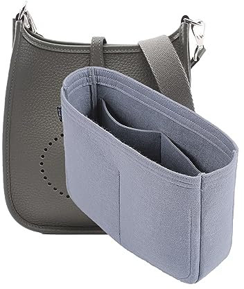 D.DUO Taschen-Organizer-Einsatz, Handtaschen-Einsatz, Taschen-Trennwand für Hermes Evelyne 16/29/33 ((L(11.8×3.1×8.7), Grau)