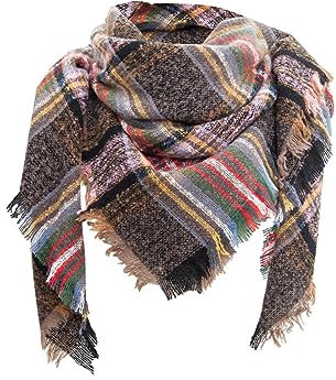 Ztexkee Schal für Damen, Winter, Dreieck-Schal, warm, weich, große Decke, warm, lang, Schal, Schal mit Quaste, Typ 3, M
