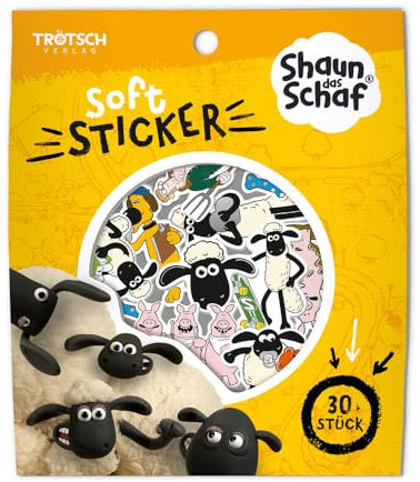 Trötsch Shaun das Schaf Soft-Sticker: ideal zum Verzieren und Verschenken