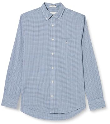 GANT Herren REG POPLIN Micro Gingham Shirt Hemd, College Blue, XXL
