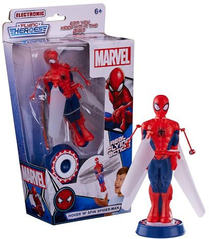Character Options Flying Heroes Hover and Spin Spider-Man Jouet d'action électronique en Forme de vol piloté à la Main pour garçons à partir de 6 Ans