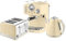 Swan Retro Kitchen Set, 1.5L Fast Boil Kettle & 4 Slice Toaster & Espresso Coffee Machine with Milk Frother, Cream, SK19020CN, ST19020CN, SK22110CN