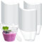 YancLife 50 Stück Kunststoff Dessert Becher mit Löffeln, 200ml Geschwungene Runde Dessertbecher Transparenter Wiederverwendbare Plastik Mini Desserttassen für DIY Desserts Pudding Mousse Party