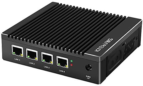 Sharevdi Micro Firewall Appliance,Firewall Mini PC, 4X In-tel 2.5 GbE I225-V LAN Ports, In-tel Celeron J4125 Quad Core Mini Computer, Support AES NI, 8GB DDR4 128GB mSATA SSD Router Server