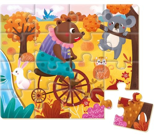 Dohe Educa - Progressives Puzzle für Kinder, 16 Teile, Pappe, Tiermotive, Puzzle für Kinder von 2 bis 3 Jahren, Lernmaterial