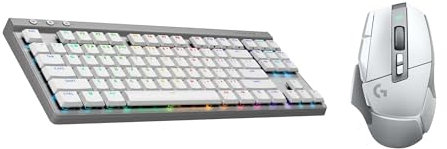 Logitech G502 X LIGHTSPEED Kabellose Gaming-Maus - Optische Maus mit optisch-mechanischen LIGHTFORCE Hybridschaltern, Logitech G G515 LIGHTSPEED TKL kabellose flache PBT-Tastenkappen, DEU QWERTZ- Weiß
