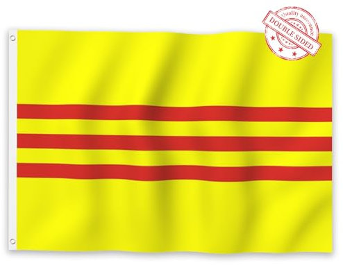 Aoihrraan Bandiera Del Vietnam Del Sud 60x100cm Doppio Lato Bandiere Del Vietnam Del Sud Bandiere Della Decorazione Del Partito Del Portico Del Giardino Domestico Con 2 Robusti Grommets Precisione