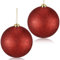Liliful Große Outdoor-Weihnachtsdekoration, befüllbare Jumbo-Kugeln, Ornament, großer Weihnachtsbaum, hängende Dekoration für Zuhause, draußen, Urlaub, Rasen, Hof, Party, 15 cm (Glitzer-Rot, 2 Stück)
