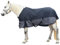 Gallopoff 1200D Reißfeste Pferdedecke ohne Füllung (0g), Leichte, wasserdichte und Atmungsaktive Regendecke für Pferde, Outdoordecke Pferd Schwarz-Grau 135 cm